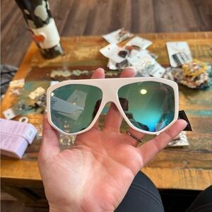 True Religion White Sunglasses with Silver Accents